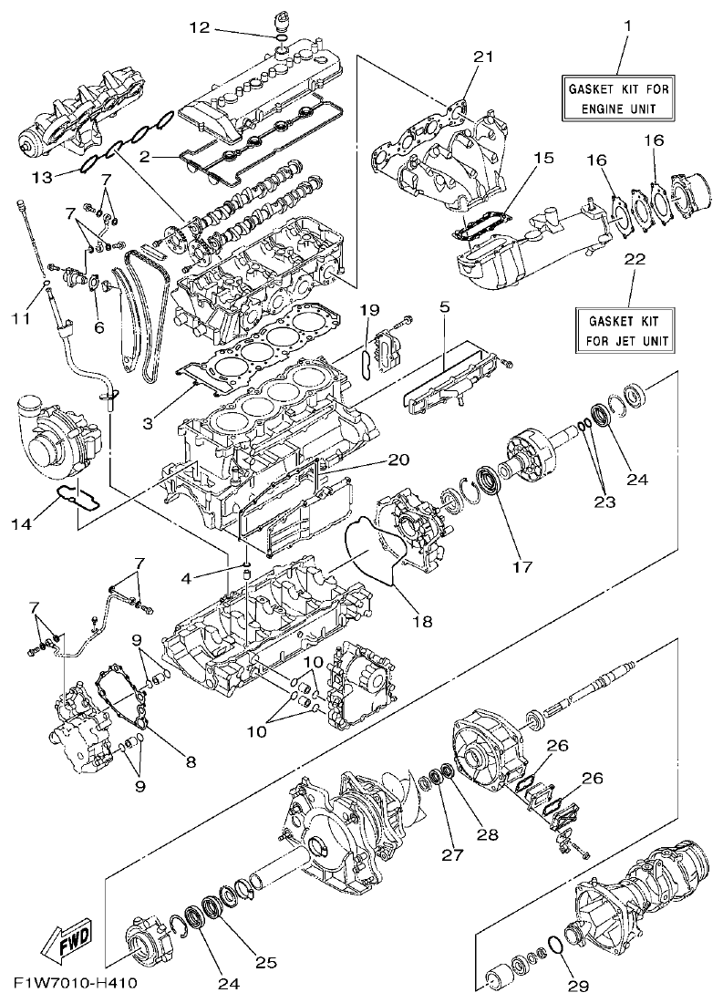 Yamaha GX18 REPAIR KIT 1 parts diagram
